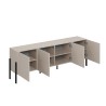 Mueble TV beige para salón de diseño moderno con 4 puertas 200x40x69cm Givre Oferta