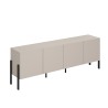 Mueble TV beige para salón de diseño moderno con 4 puertas 200x40x69cm Givre Venta