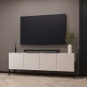 Mueble TV beige para salón de diseño moderno con 4 puertas 200x40x69cm Givre Promoción