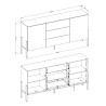 Aparador moderno beige para salón y cocina con 3 cajones y 2 puertas 184x40x89cm Sibel Descueto