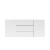 Aparador blanco moderno para el salón con 3 cajones y 2 puertas 140x35x63 cm Mehdi Oferta