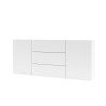 Aparador blanco moderno para el salón con 3 cajones y 2 puertas 140x35x63 cm Mehdi Catálogo