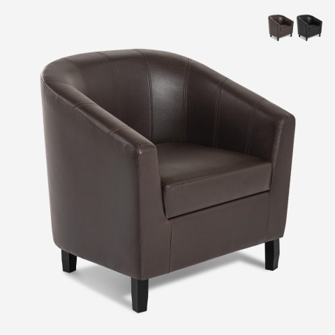 Sillón Club de salón elegante y clásico en polipiel Cookie Promoción