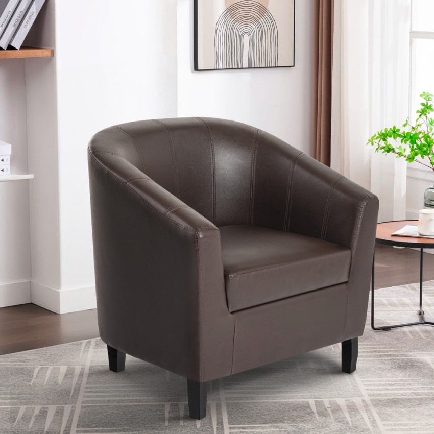  Sillón de cubo de salón elegante y clásico en polipiel Cookie Promoción 