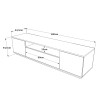 Mueble TV de diseño moderno para el salón,  180 cm y 3 puertas color blanco madera Nirrat Descueto