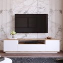 Mueble TV de diseño moderno para el salón,  180 cm y 3 puertas color blanco madera Nirrat Rebajas