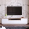 Mueble TV de diseño moderno para el salón,  180 cm y 3 puertas color blanco madera Nirrat Rebajas
