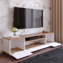 Mueble TV de diseño moderno para el salón,  180 cm y 3 puertas color blanco madera Nirrat Oferta