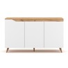 Aparador para el salón 140 cm moderno de madera con 3 puertas color blanco escandinavo Talon Oferta