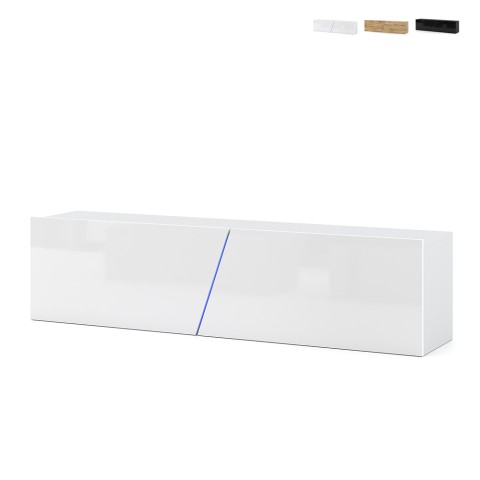 Mueble TV de pared suspendido 160cm diseño minimalista moderno luz LED Regat Promoción