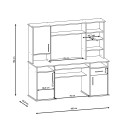 Escritorio grande de despacho o habitación de madera con pared equipada Theodor Oferta