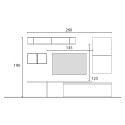Mueble de sala moderna con porta TV, estante y librería Infinity 2A Venta
