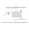Mueble de sala moderna con porta TV, estante y librería Infinity 2A Venta