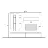 Mueble de pared para TV diseño moderno en madera con librería Infinity 04 Rebajas