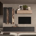Mueble de pared para TV diseño moderno en madera con librería Infinity 04 Promoción