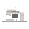 Mueble de pared moderno para televisión, sala de estar, blanco gris negro Infinity 06 Venta