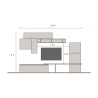 Mueble de pared moderno para televisión, sala de estar, blanco gris negro Infinity 06 Venta