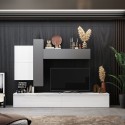 Mueble de salón moderno diseño blanco y gris Infinity 07 Promoción