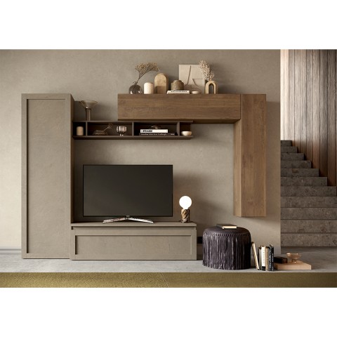 Mueble de pared moderno para TV en madera con muebles colgantes Infinity 08 Promoción