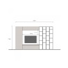 Conjunto moderno para TV y librería de madera blanco y gris Infinity 10 Oferta