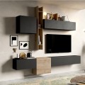 Centro de entretenimiento flotante de diseño moderno en madera gris Infinity 12A Promoción