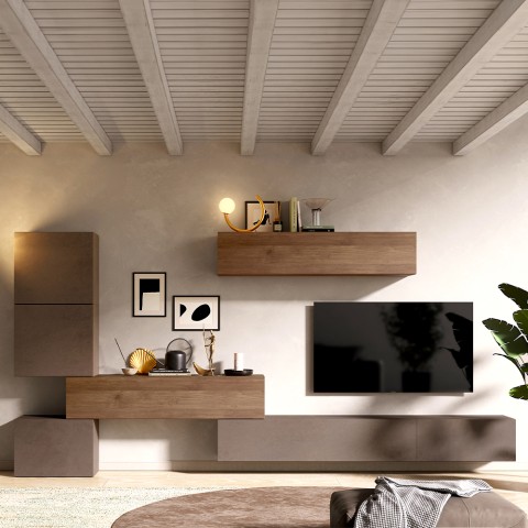 Mueble de pared flotante moderno de madera para sala de estar Infinity 14 Promoción