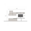 Mueble de pared moderno gris negro con estantes flotantes Infinity 15 Venta