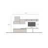 Mueble de pared moderno gris negro con estantes flotantes Infinity 15 Venta
