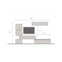 Centro de entretenimiento moderno para TV, muebles suspendidos de madera en gris y negro Infinity 16 Oferta