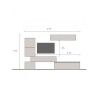 Centro de entretenimiento moderno para TV, muebles suspendidos de madera en gris y negro Infinity 16 Oferta