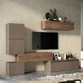 Centro de entretenimiento moderno para TV, muebles suspendidos de madera en gris y negro Infinity 16 Promoción