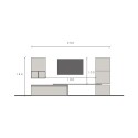 Mueble de pared para TV de diseño moderno gris y negro Infinity 18 Oferta