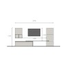 Mueble de pared para TV de diseño moderno gris y negro Infinity 18 Oferta