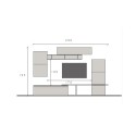 Centro de entretenimiento contemporáneo de madera blanco gris Infinity 19 Oferta