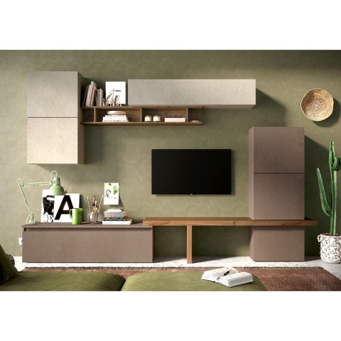 Centro de entretenimiento contemporáneo de madera blanco gris Infinity 19 Promoción