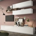 Mueble modular de salón moderno blanco con estante para TV Infinity 21 Promoción