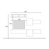 Mueble de pared para TV suspendido moderno en madera blanco y gris Infinity 22 Rebajas