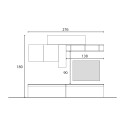 Centro de entretenimiento de sala moderno gris con repisa negra Infinity 23 Venta