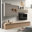 Mueble de pared moderno para TV en madera con unidades suspendidas Infinity 24 Promoción