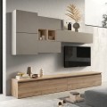 Mueble de pared moderno para TV en madera con unidades suspendidas Infinity 24 Promoción