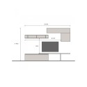 Mueble de pared contemporáneo gris con estantes suspendidos Infinity 25 Venta