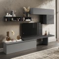 Mueble de pared contemporáneo gris con estantes suspendidos Infinity 25 Promoción