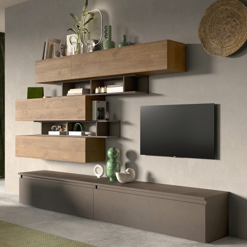Mueble de pared salón tv estantes madera muebles colgantes Infinity 26 Promoción