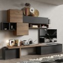 Mueble de pared moderno para sala de estar con estantería y muebles suspendidos Infinity 28 Promoción