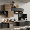 Mueble de pared moderno para sala de estar con estantería y muebles suspendidos Infinity 28 Promoción