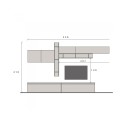 Mueble de pared para TV diseño moderno blanco con estantes librería Infinity 32 Oferta
