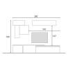 Mueble de pared moderno para TV en madera negra con muebles suspendidos en gris Infinity 34 Venta