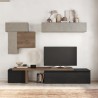 Mueble de pared moderno para TV en madera negra con muebles suspendidos en gris Infinity 34 Promoción