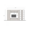 Mueble modular contemporáneo con librería y soporte para TV de madera Infinity 36 Oferta