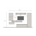 Centro de entretenimiento de diseño moderno con estantes y muebles suspendidos Infinity 38 Oferta